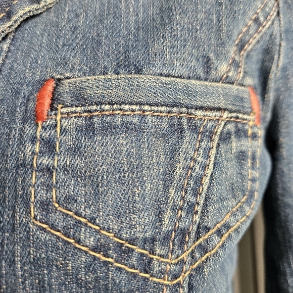 Calvin Klein Jean Jacket Embroidery Medium Wash Size Small - Picture 5 of 11